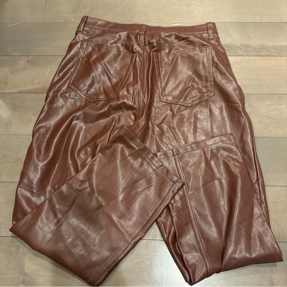 Abercrombie & Fitch Brown Faux Leather Pants - Picture 2 of 7